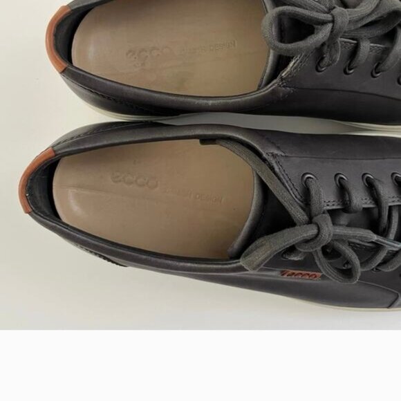Ecco Men's Soft 7 Leather Lace-Up Sneakers Minimalist Quiet Luxury EU 47 US 13 - Picture 8 of 12